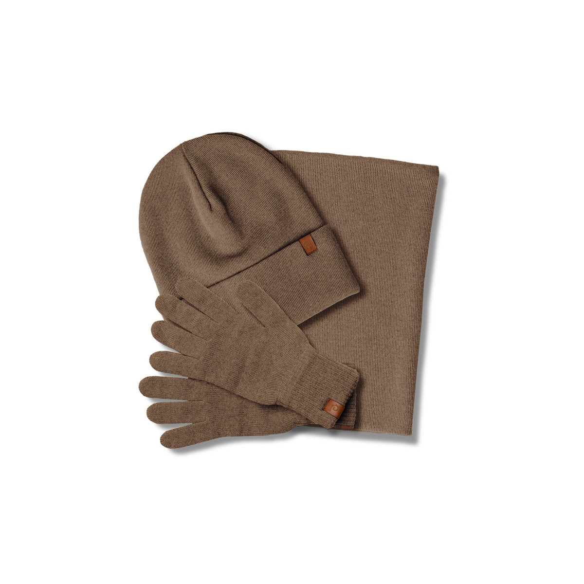 MENIQUE 100% Merino Wool Womens Knit Beanie, Gaiter & Gloves 3-Piece