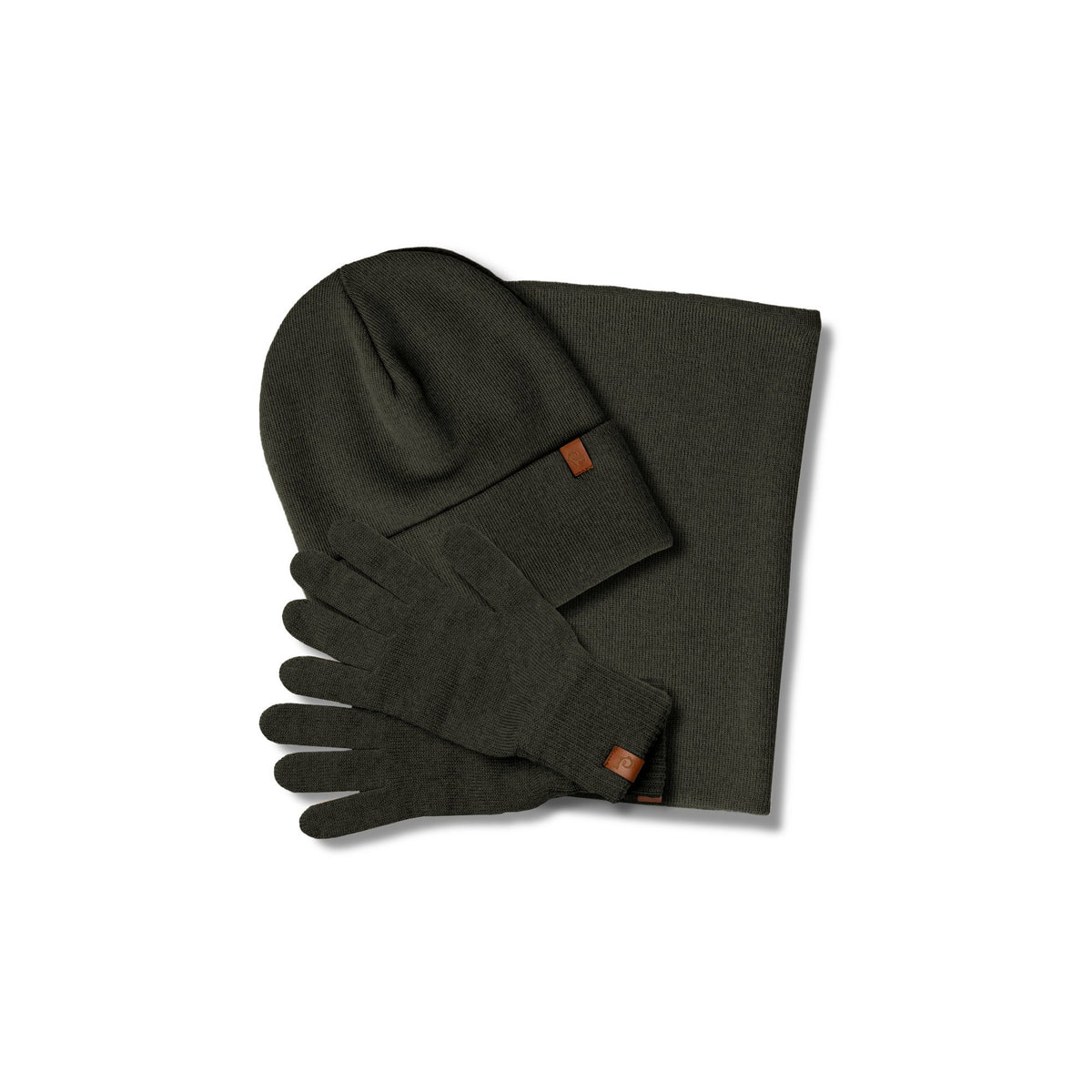 MENIQUE Knit Beanie, Gaiter & Gloves 3-Piece