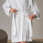 MENIQUE Women's 100% Linen Bath Robe