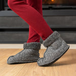 MENIQUE Fleece Bootie Slippers Dark Gray