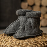 MENIQUE Fleece Bootie Slippers Dark Gray