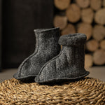 MENIQUE Fleece Bootie Slippers Dark Gray