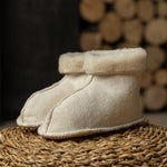 MENIQUE Fleece Bootie Slippers Natural