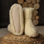 MENIQUE Fleece Bootie Slippers Natural