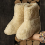 MENIQUE Fleece Bootie Slippers Natural