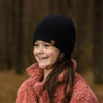 MENIQUE 100% Merino Wool Kids Beanie Black