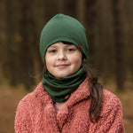 MENIQUE 100% Merino Wool Kids Beanie Dark green