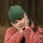 MENIQUE 100% Merino Wool Kids Beanie Dark green