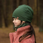 MENIQUE 100% Merino Wool Kids Beanie Dark green