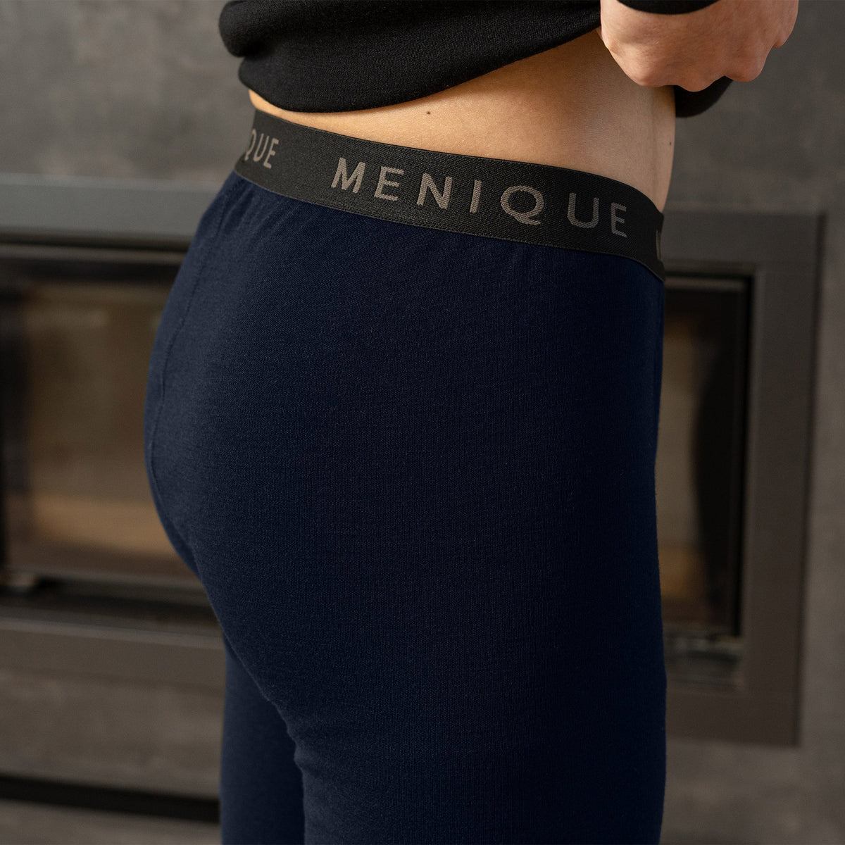 MENIQUE 100% Merino Wool Mens Pants Rub Dark Blue