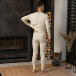 MENIQUE Long Sleeve & Bottom 2-Piece Natural