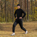 MENIQUE 100% Merino Wool Mens Sweatpants Black