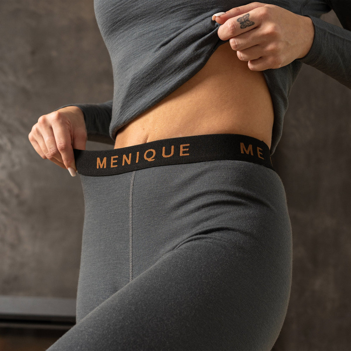 MENIQUE 100% Merino Wool Womens Rub Pants Perfect Grey