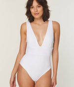 THE HAND LOOM The Mykonos Eco Nylon Womens One Piece White - Long Torso