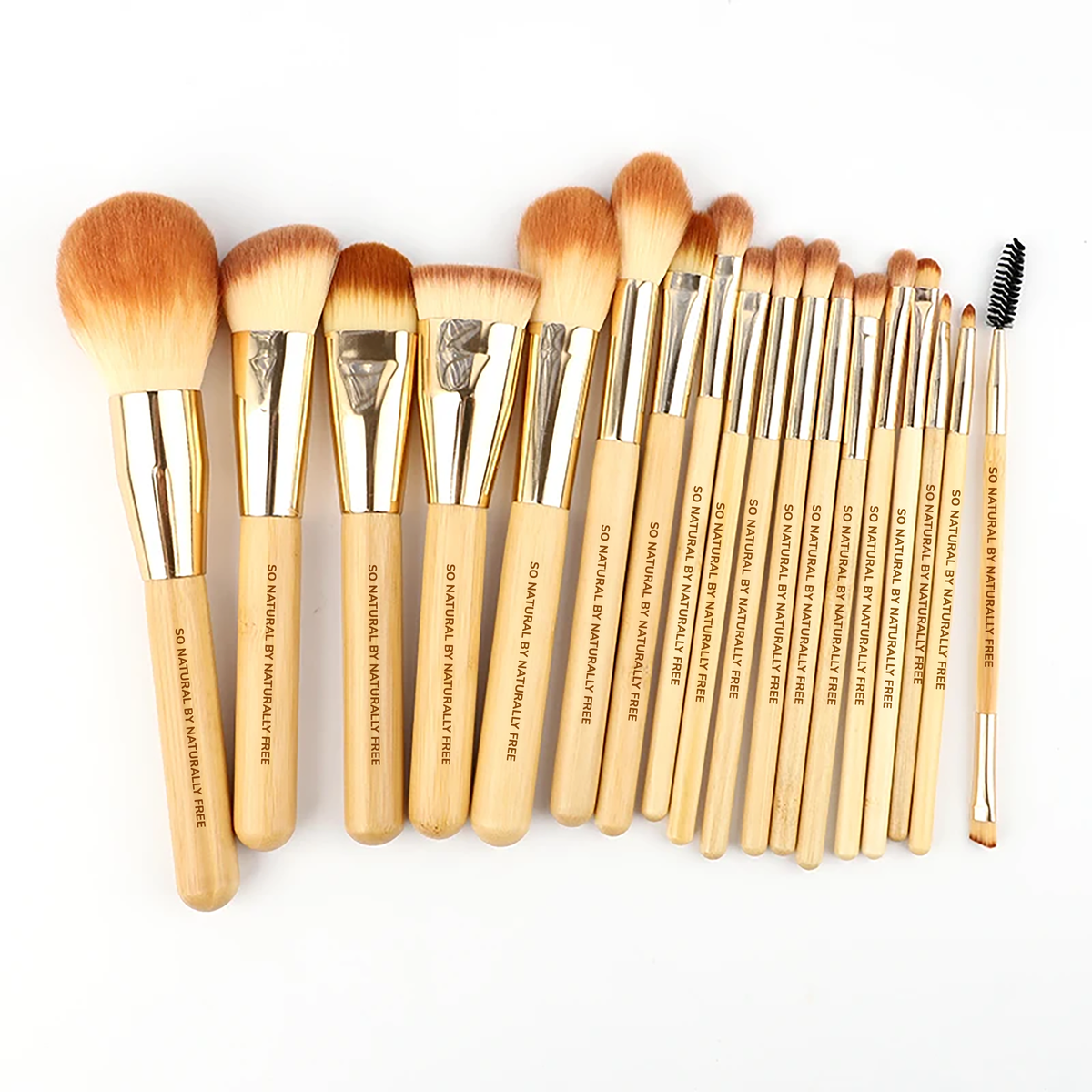 So Natural 18Pcs Vegan Organic Bamboo Makeup Brush Set