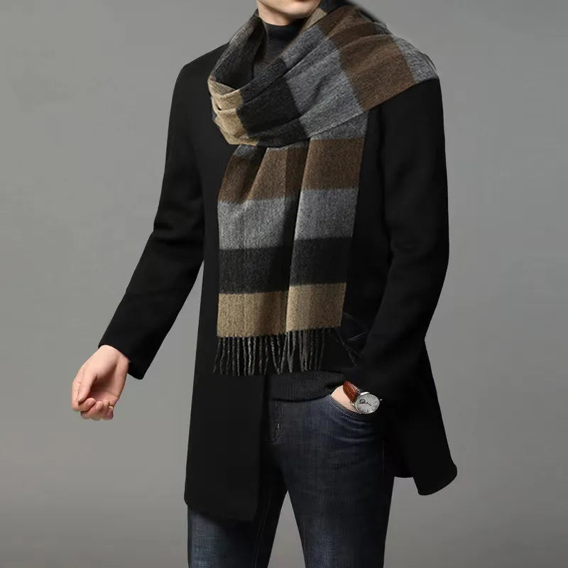 Misty Mountains Stripes 100% Wool Mens Scarf | Hypoallergenic - Allergy Friendly - Naturally Free