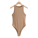 Mocha Cocoa Sleeveless Viscose Bodysuit | Hypoallergenic - Allergy Friendly - Naturally Free