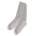 Mocha Cozy Ribbed Cashmere Socks | Hypoallergenic - Allergy Friendly - Naturally Free