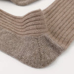 Mocha Cozy Ribbed Cashmere Socks | Hypoallergenic - Allergy Friendly - Naturally Free