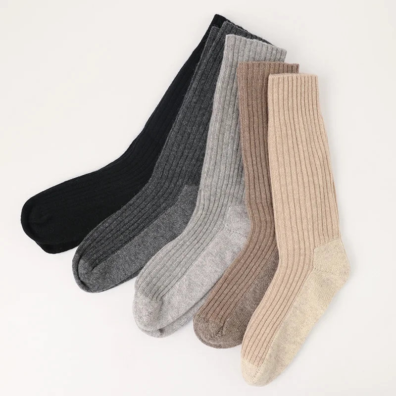 Mocha Cozy Ribbed Cashmere Socks | Hypoallergenic - Allergy Friendly - Naturally Free
