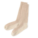 Mocha Cozy Ribbed Cashmere Socks | Hypoallergenic - Allergy Friendly - Naturally Free