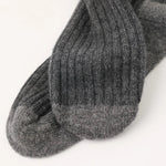 Mocha Cozy Ribbed Cashmere Socks | Hypoallergenic - Allergy Friendly - Naturally Free