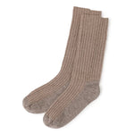 Mocha Cozy Ribbed Cashmere Socks | Hypoallergenic - Allergy Friendly - Naturally Free