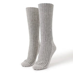 Mocha Cozy Ribbed Cashmere Socks | Hypoallergenic - Allergy Friendly - Naturally Free