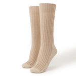 Mocha Cozy Ribbed Cashmere Socks | Hypoallergenic - Allergy Friendly - Naturally Free