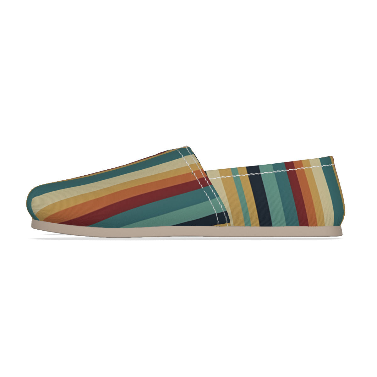 Mosaic Horizon Stripes Women's Cotton Faux Rubber Shoes | Hypoallergenic - Allergy Friendly - Naturally Free