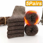 Mountain Horizon 5Pcs 100% Merino Wool Socks | Hypoallergenic - Allergy Friendly - Naturally Free