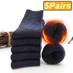 Mountain Horizon 5Pcs 100% Merino Wool Socks | Hypoallergenic - Allergy Friendly - Naturally Free