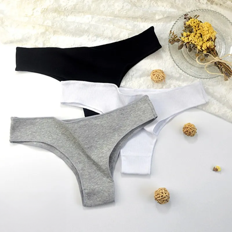 Natural Elements 4Pcs Thong Cotton Womens Underwear | Hypoallergenic - Allergy Friendly - Naturally Free