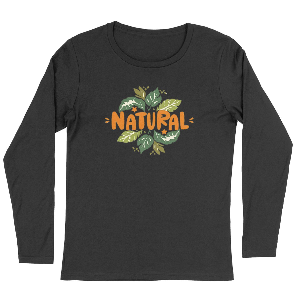 Natural Foilage Long Sleeve Organic Cotton Graphic Shirt | Hypoallergenic - Allergy Friendly - Naturally Free