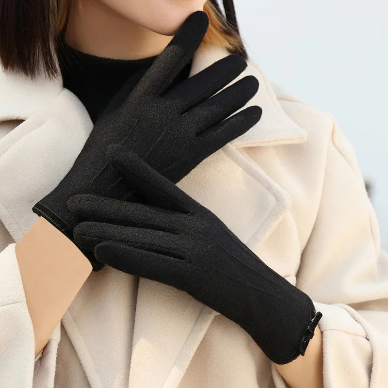 New Winter Women Keep Warm Touch Screen Elegant Simple Cashmere Gloves High Quality Elasticity Thickened Soft | Hypoallergenic - Allergy Friendly - Naturally Free