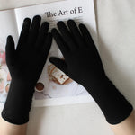 New Women's Long Cotton Gloves Colour Touch Screen Knit Plus Velvet Thick Arm Sleeves To Keep Warm In Winter Mittens | Hypoallergenic - Allergy Friendly - Naturally Free