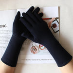 New Women's Long Cotton Gloves Colour Touch Screen Knit Plus Velvet Thick Arm Sleeves To Keep Warm In Winter Mittens | Hypoallergenic - Allergy Friendly - Naturally Free