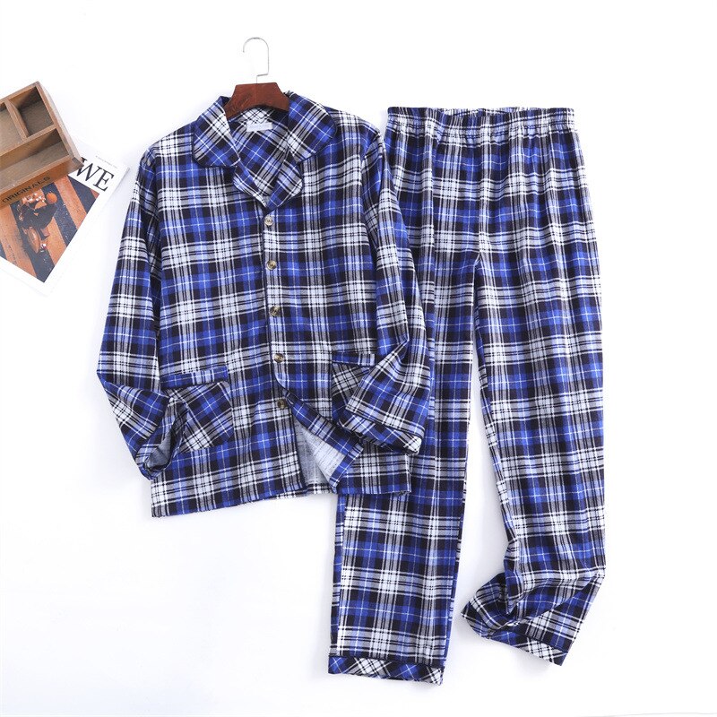 Nightfall Wilderness Plaid Pants 100% Cotton Mens Pajama Set | Hypoallergenic - Allergy Friendly - Naturally Free