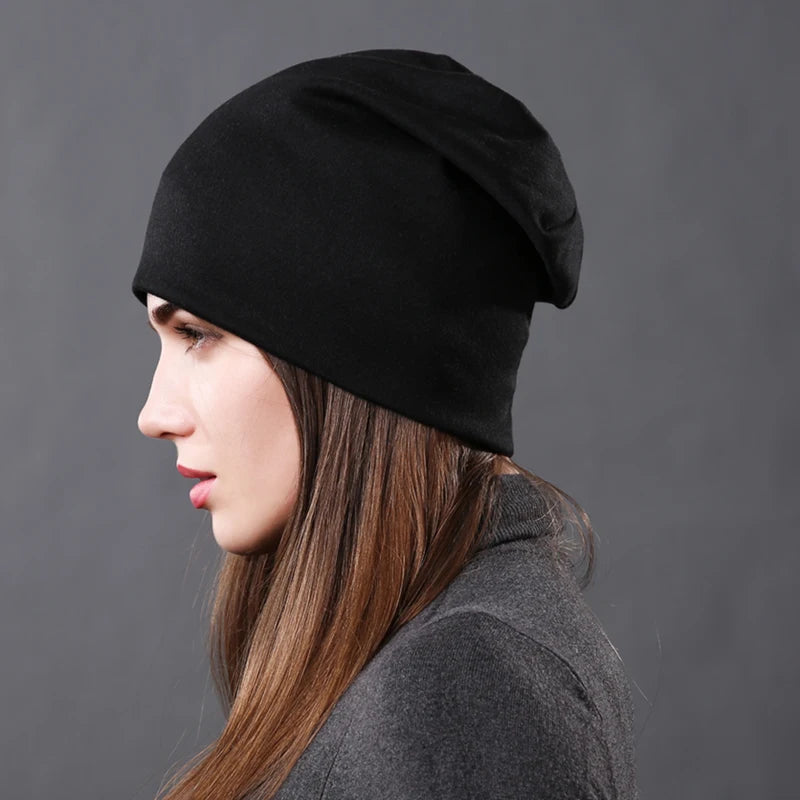 Noir Slush Knit Cotton Beanie Hat | Hypoallergenic - Allergy Friendly - Naturally Free