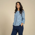 MENIQUE 100% Linen Blouse Nora Cloudy Blue