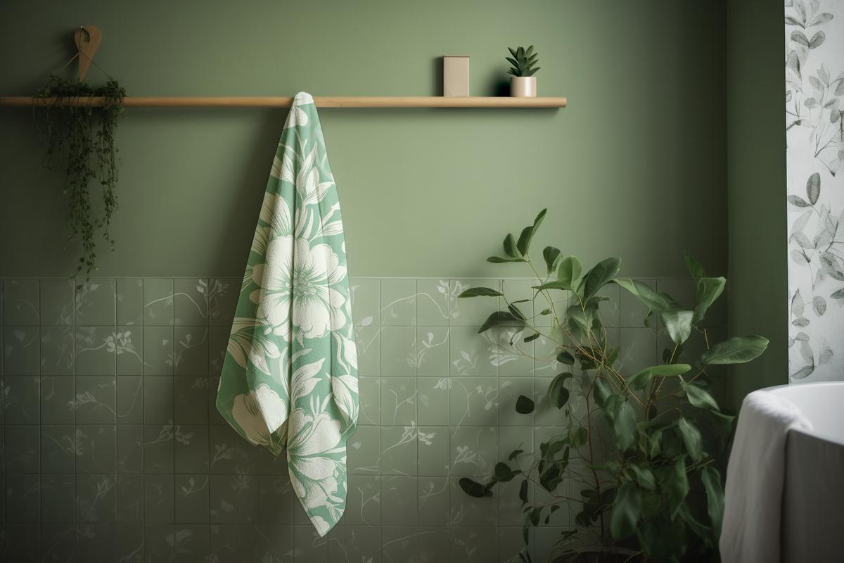 Olive Floral Bath & Beach Towel | Hypoallergenic - Allergy Friendly - Naturally Free