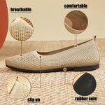 Onyx Dahlia Knit Faux Rubber Cotton Womens Flats | Hypoallergenic - Allergy Friendly - Naturally Free