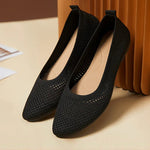 Onyx Dahlia Knit Faux Rubber Cotton Womens Flats | Hypoallergenic - Allergy Friendly - Naturally Free