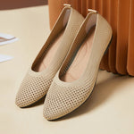 Onyx Dahlia Knit Faux Rubber Cotton Womens Flats | Hypoallergenic - Allergy Friendly - Naturally Free