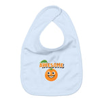 Orange Awesome Organic Cotton Graphic Baby Bib | Hypoallergenic - Allergy Friendly - Naturally Free