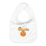 Orange Awesome Organic Cotton Graphic Baby Bib | Hypoallergenic - Allergy Friendly - Naturally Free