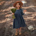 Orange Sunset Long Sleeve 100% Cotton Baby Girls Dress | Hypoallergenic - Allergy Friendly - Naturally Free