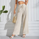 Orchid Serenade Drawstring Wide Leg Linen Pants | Hypoallergenic - Allergy Friendly - Naturally Free