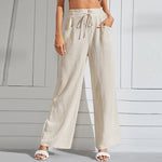 Orchid Serenade Drawstring Wide Leg Linen Pants | Hypoallergenic - Allergy Friendly - Naturally Free