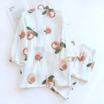 Peach Bloom Kimono 100% Cotton Womens Pajamas Set | Hypoallergenic - Allergy Friendly - Naturally Free